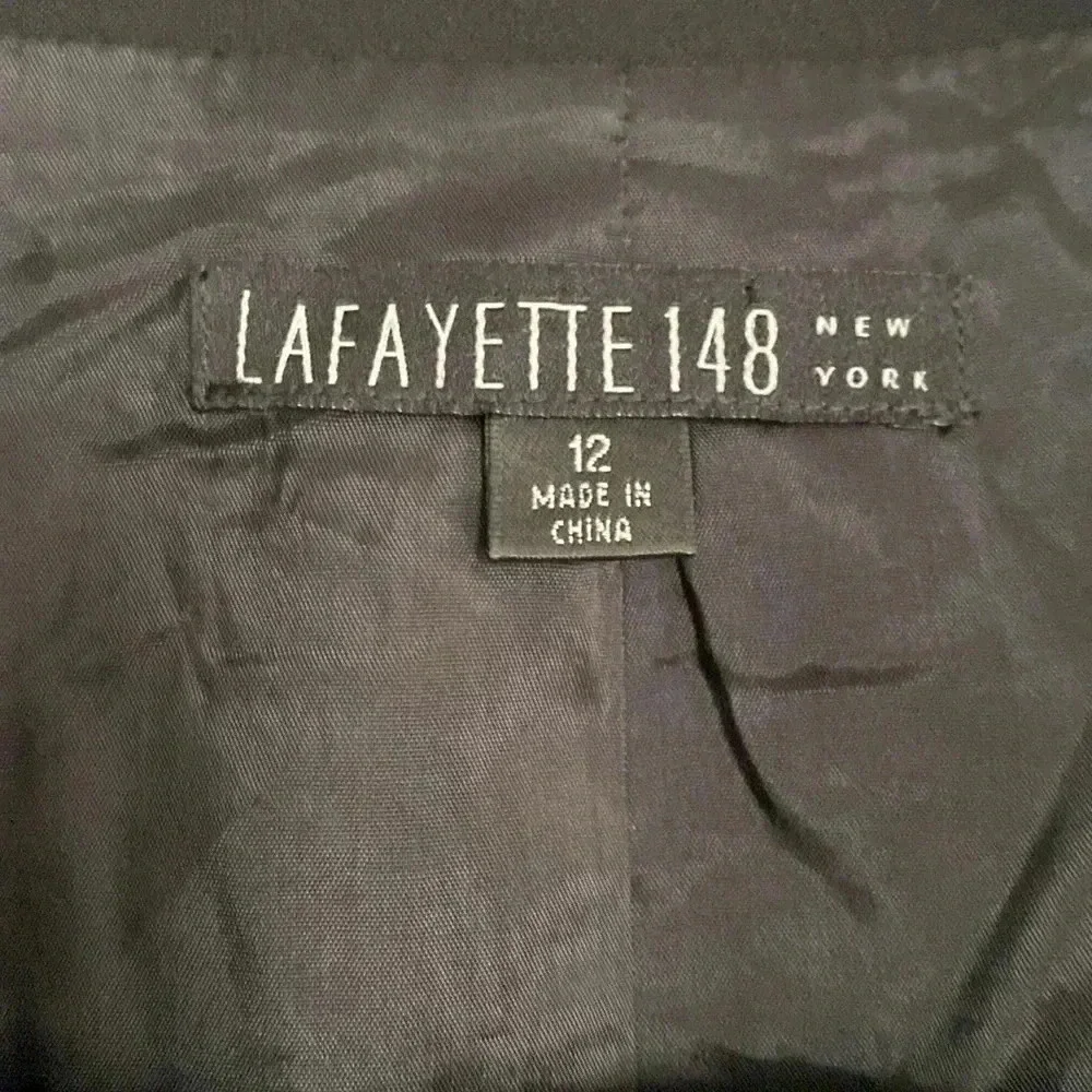 Lafayette 148 women’s black blazer - size 12 - wool blend - 2 button closure